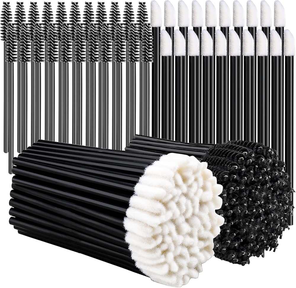 Teenitor Mascara Wands, Disposable Mascara Wand 200pcs, Lip Applicators Disposable Mascara Makeup Applicator Lipgloss Lip Bru