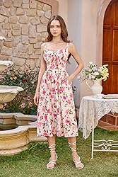 Coquette Corset Dress for Women Ruched Bust Flowy
