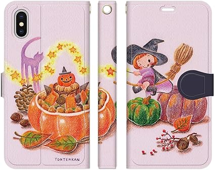 Amazon Co Jp Iphonexs Iphonex 手帳型 ケース カバー ハロウィンの魔法 Tontenkan イラスト 色えんぴつ 絵本 Tontenkan ほのぼの 女の子 かわいい 魔女 魔法使い 秋 ハロウィン ジャックーオーランタン 家電 カメラ