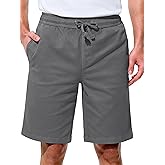 UIQUR Mens Shorts Casual Shorts Cotton Drawstring Summer Beach Stretch Twill Chino Golf Shorts