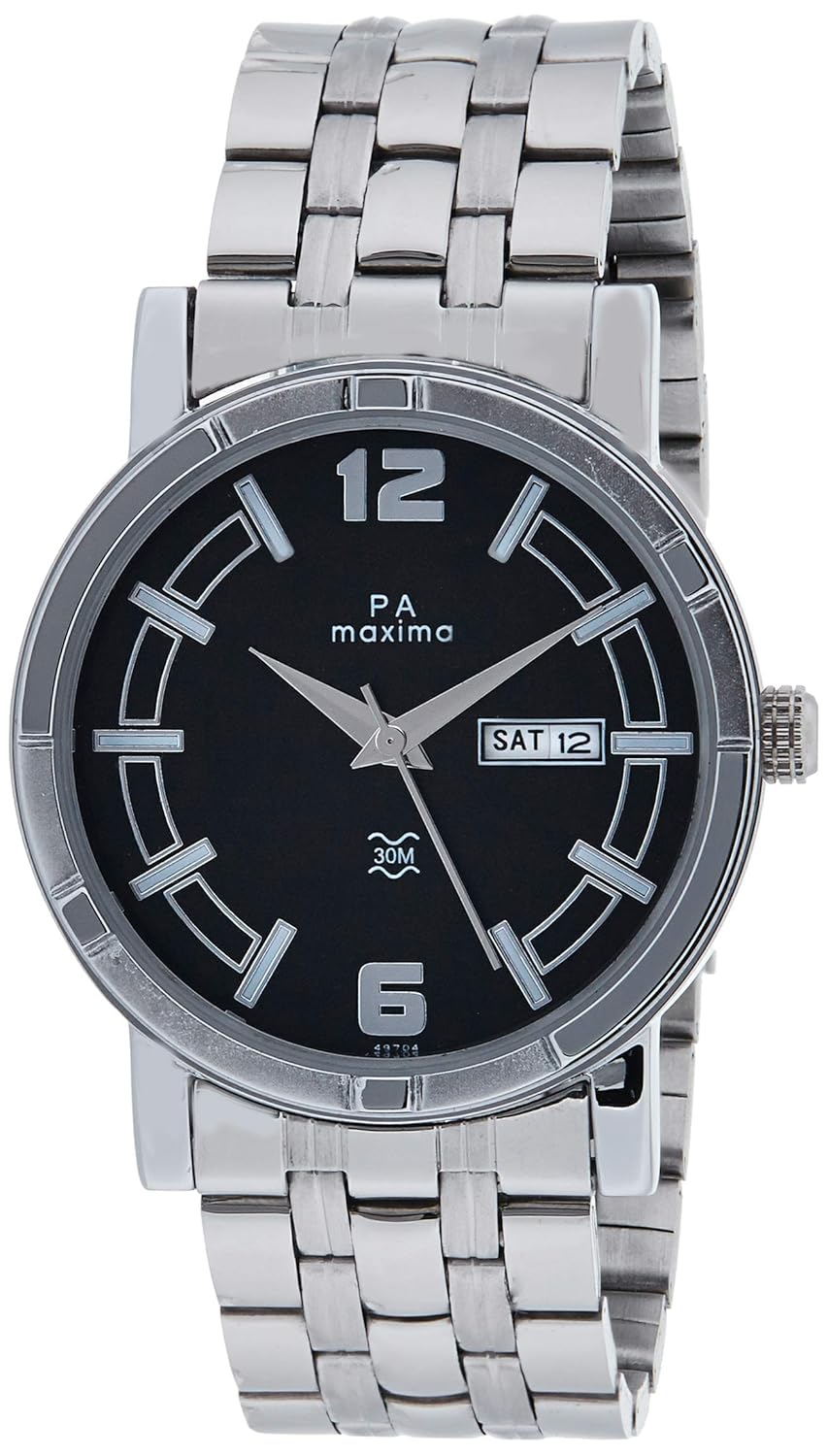 Buy Maxima Analog Black Dial Men's Watch 49704CMGI at Amazon.in