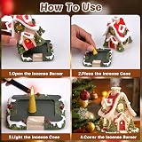 Pipihome Log Cabin Incense Burner - Gingerbread House Holiday Decor view 5