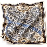ODA Scarf, 100% Mulberry Silk Twill Square Scarf for Women, 35 x 35 Inch (90 x 90 cm), Hand-Rolled Edges, Paris Map Print, Luxury Neck Scarf, Hair Scarf, Gift Box Included