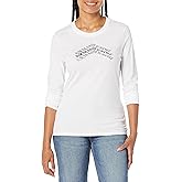 Armani Exchange Womens Long Sleeve Cotton Logo Tee