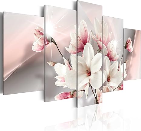 Murando Bilder Blumen 100x50 Cm Vlies Leinwandbild 5 Tlg Kunstdruck Modern Wandbilder Xxl Wanddekoration Design Wand Bild Magnolien Rosa B A 0217 B M Amazon De Kuche Haushalt