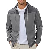 JMIERR Men Hoodie Zip Up Casual Drawstring Hooded Jacket with Pockets Workout Hiking Sweatshirt