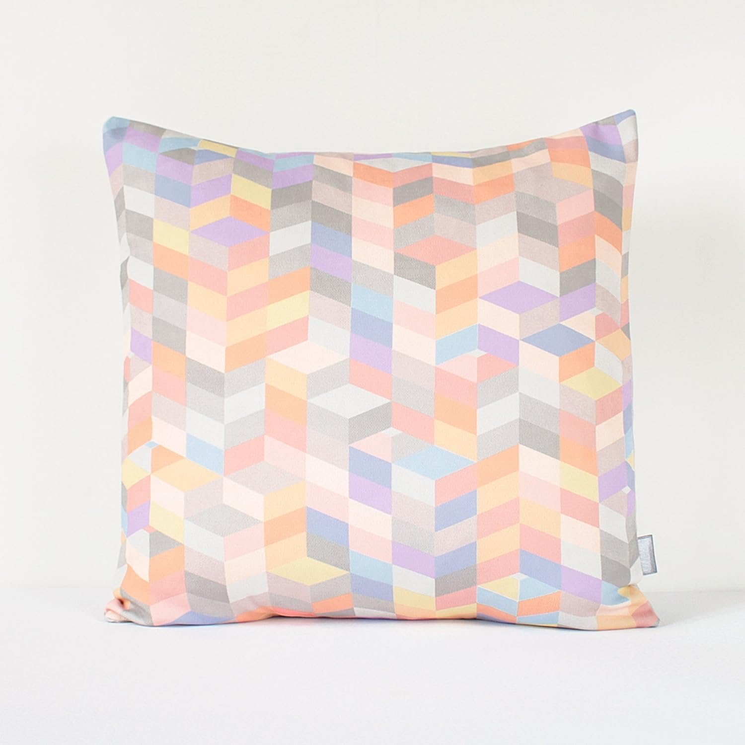 Amazon Com Pastel Geometric Pillow Cover In Peach Gray Purple
