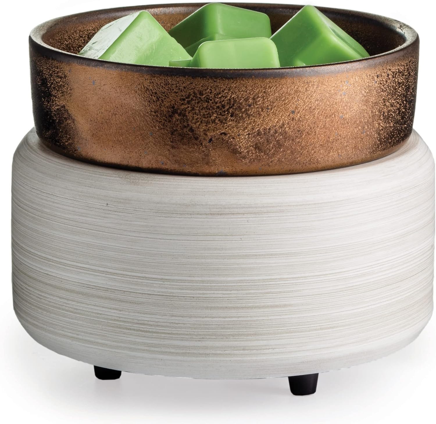 Candles & Holders - CANDLE WARMERS ETC 2-in-1 Candle and Fragrance Warmer for Warming Scented Candles or Wax Melts and Tarts with to Freshen Room, Whitewashed Bronze Metallic