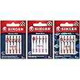 SINGER Assorted Quilting Sewing Machine Needles in Sizes 60/08, 70/10, 80/12, 90/14 - Microtex Needles, Quilting Needles, and Stretch Needles, 15 pc Set