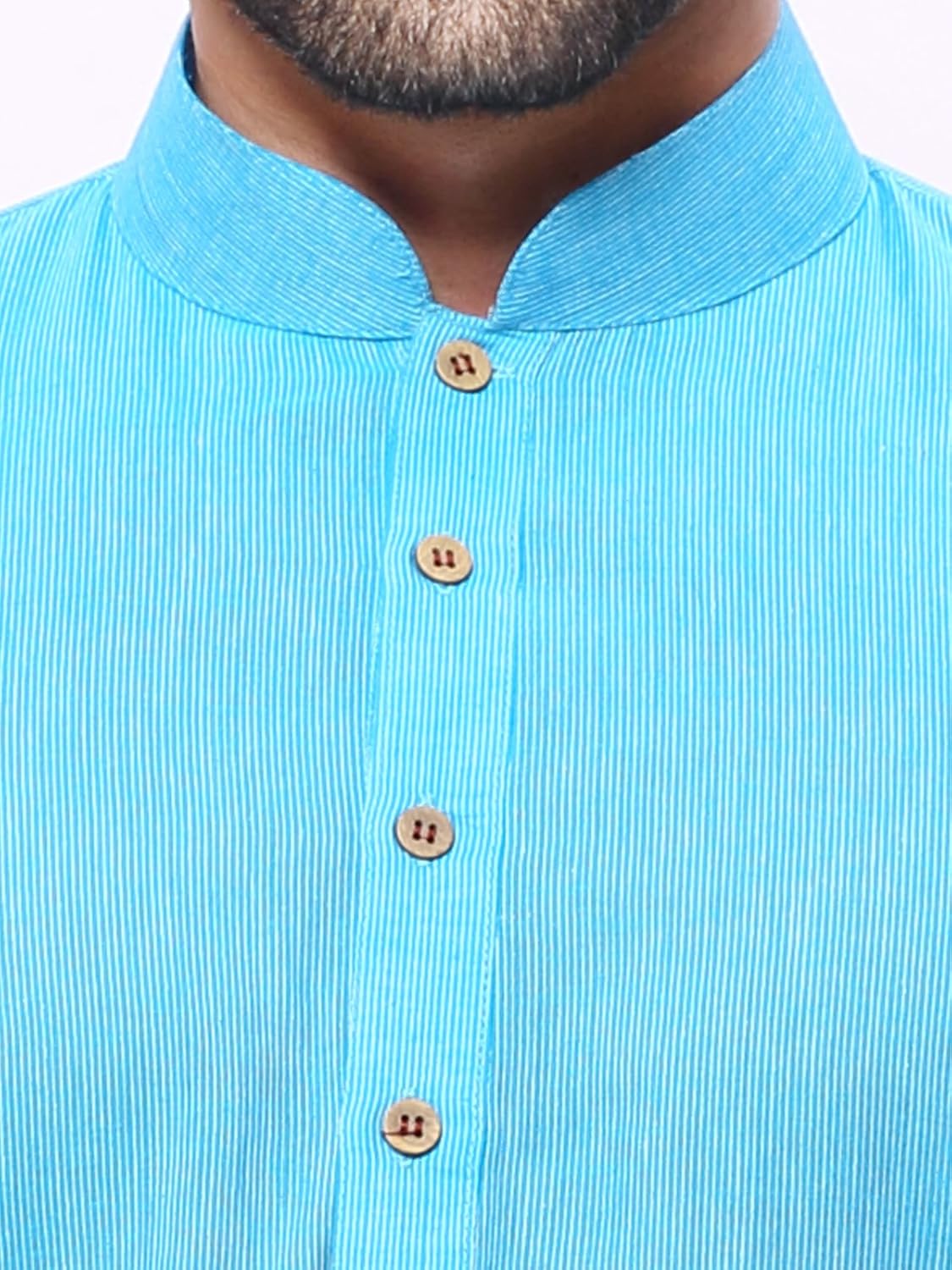 rg designers men's handloom light blue kurta pyjama