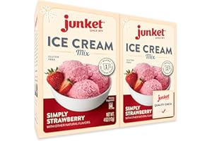 Junket Strawberry Ice Cream Mix: Makes 2 Quarts Old Fashioned Homemade Ice Cream for Ice Cream Maker or Hand Stir 4 oz Box of Starter Mix (Pack of 2)