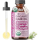 The ÉLIX USDA Organic Rosemary Oil for Hair Growth | Thickening Formula with Castor & Pumpkin Seed | for Hair Loss & Thinning | Made in USA | 4oz
