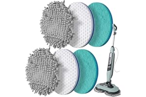 Frescares S7001 Upgraded Steam&Scrub Mop Pads Kit for Shrak,S8201 S8001 S7000 S7201 S7000AMZ S7005 S7020 S7001C All-in-One Hard Floor Steam Mop (2Green2White2Grey)
