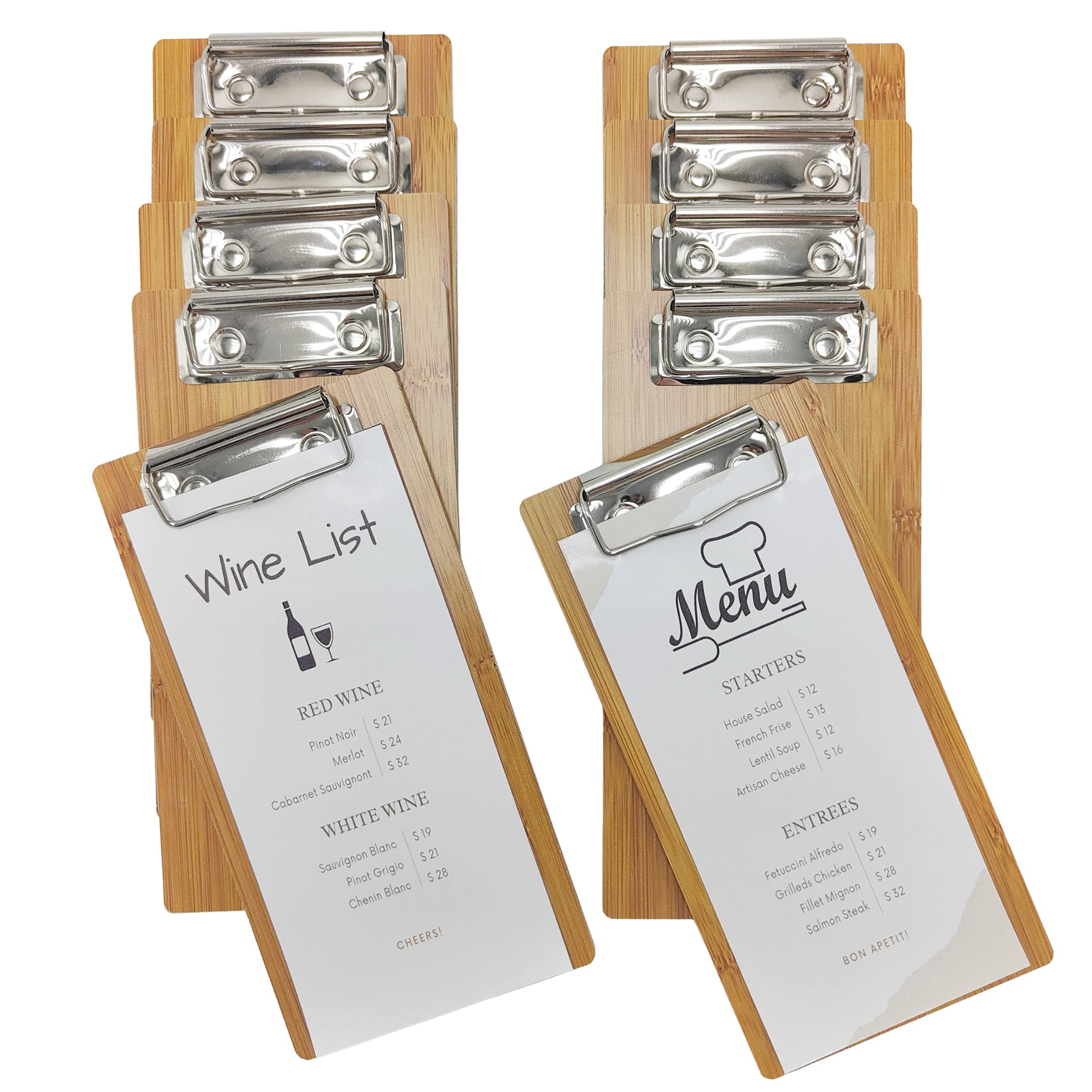 Photo 1 of Olbia 10-Pack Wood Check Presenters for Restaurants, Server Book, Menu Holder for Cafes, Wooden Clip Board, Cute Waitress Book Organizer, Server Note Pads, Guest Check Book 8" x 4" (Natural)
