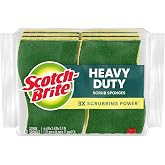 Scotch-Brite Heavy Duty Scrub Sponge, 6 Pack | Kitchen Sponges for Cleaning Home, Bathroom, Effective + Gentle Dish Scrubber, Safe on Nonstick surfaces