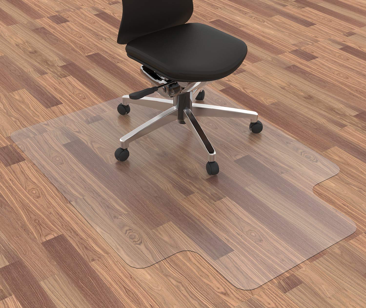 Photo 1 of (USED/FAIR) Office Chair Mat for Hardwood Floor,  Clear Floor Protector Mat for Office Chair, Vinyl Desk Chair Mat for Hard Floors, Easy Glide for Chairs