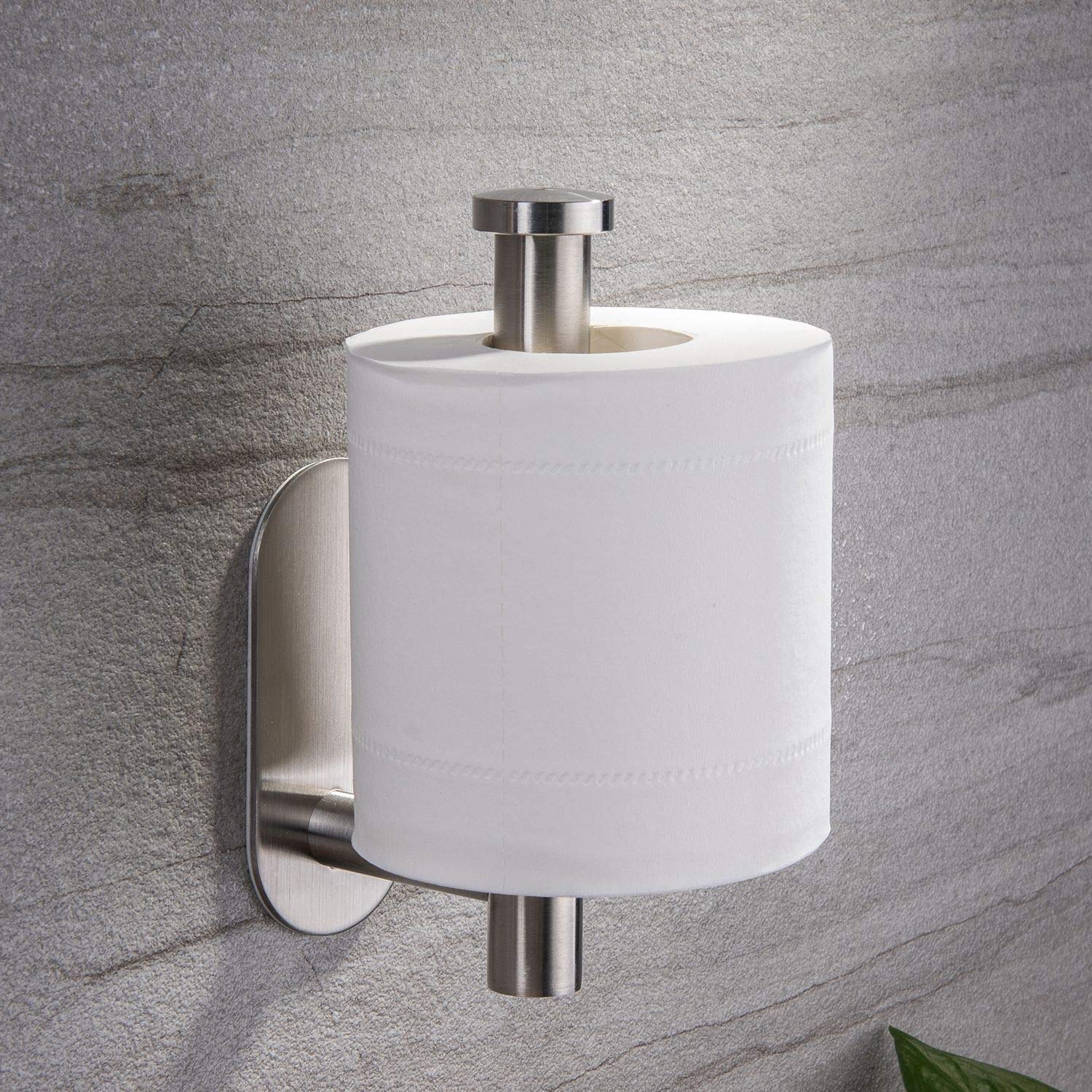 Toilet Roll Holder Self Adhesive - Toilet Paper Holder for Bathroom Stick on Wall Stainless Steel Brushed by ZUNTO