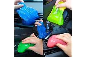 CAYYET Car Cleaning Gel, 4 Piece Car Cleaning Kit, Men's and Women's Car Detailing Supplies Accessories, Car Trim Dust, Crevice Cleaner, Vent Removal Grease and Dust, Clean Keyboard Cleaner.