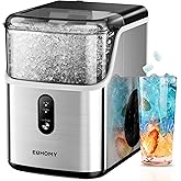 EUHOMY Nugget Ice Makers Countertop, Pebble Ice Maker Machine with 35lbs/24H Soft Ice, Self-Cleaning Sonic Ice Maker with Ice