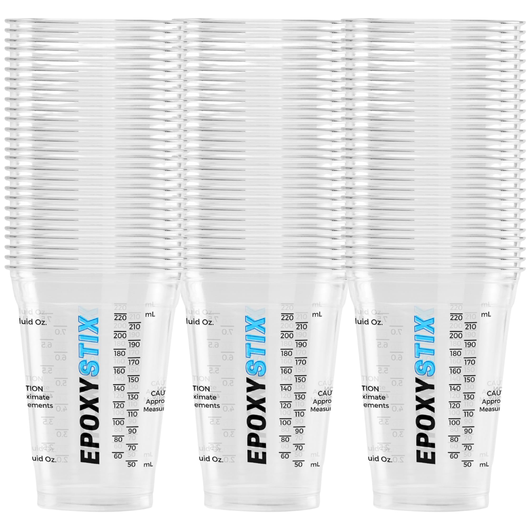 Photo 1 of [Pack of 100] 10oz Disposable Graduated Measuring Cups for Mixing - Measurements in mL and Oz - Multipurpose Reusable Cups for Paint, Epoxy Resin, Stain, Liquid Mixing Cups