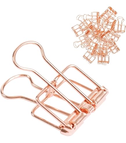 25 Fermacarte In Metallo Oro - Clip Multiuso Per Stendibiancheria, Sigillatura Sacchetti E Ufficio | Zoohot - Foto 2