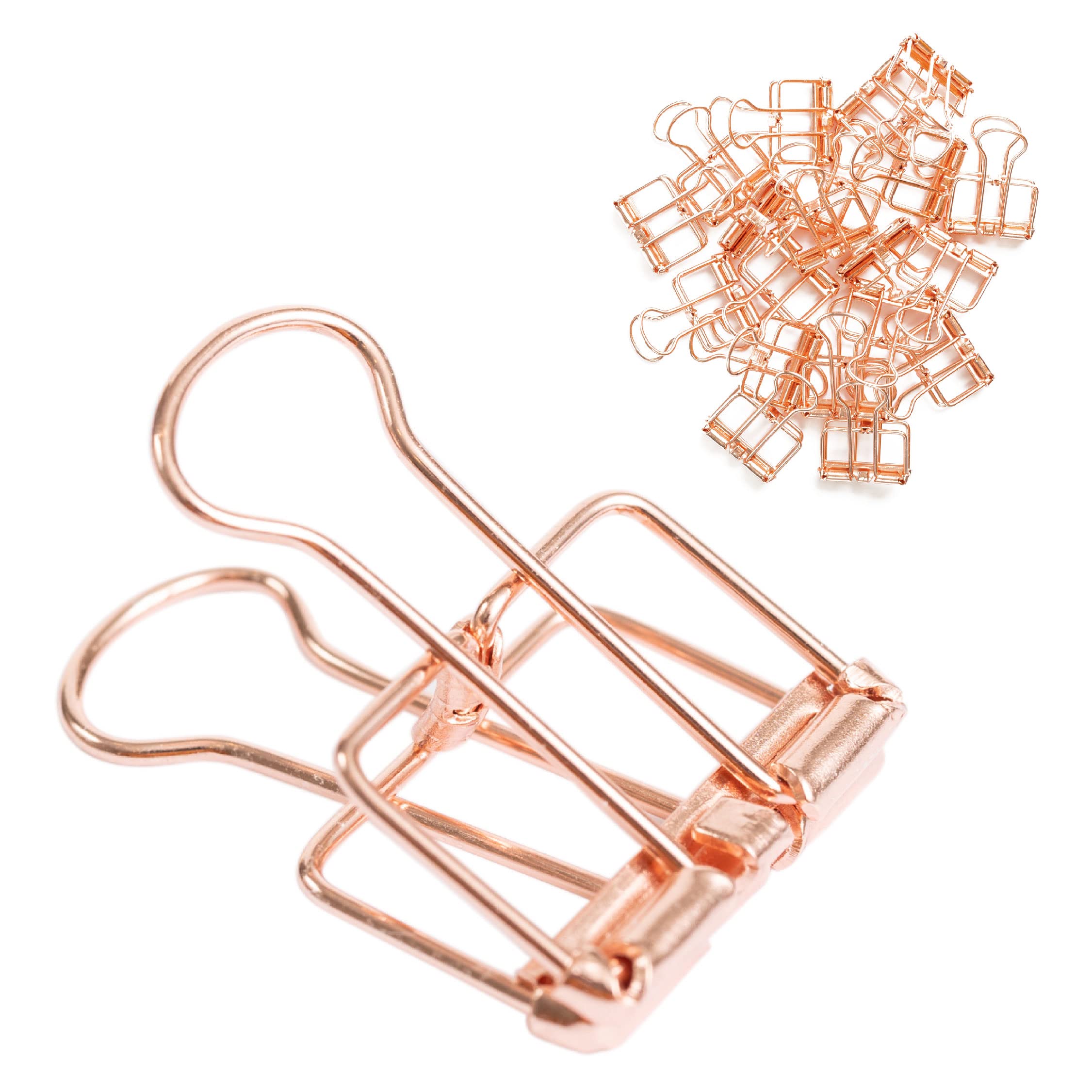 Photo 1 of Binder Clips 20 Pack Rose Gold Small Binder Clips Stainless Steel Office Supplies | Keep All Your Important Documents Together a Classic and Modern Office Essential by Deskora