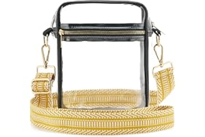 WEIMZC Clear Crossbody Bag Stadium Approved,Adjustable Shoulder Strap Clear Crossbody Purse for Concerts,Sports Events