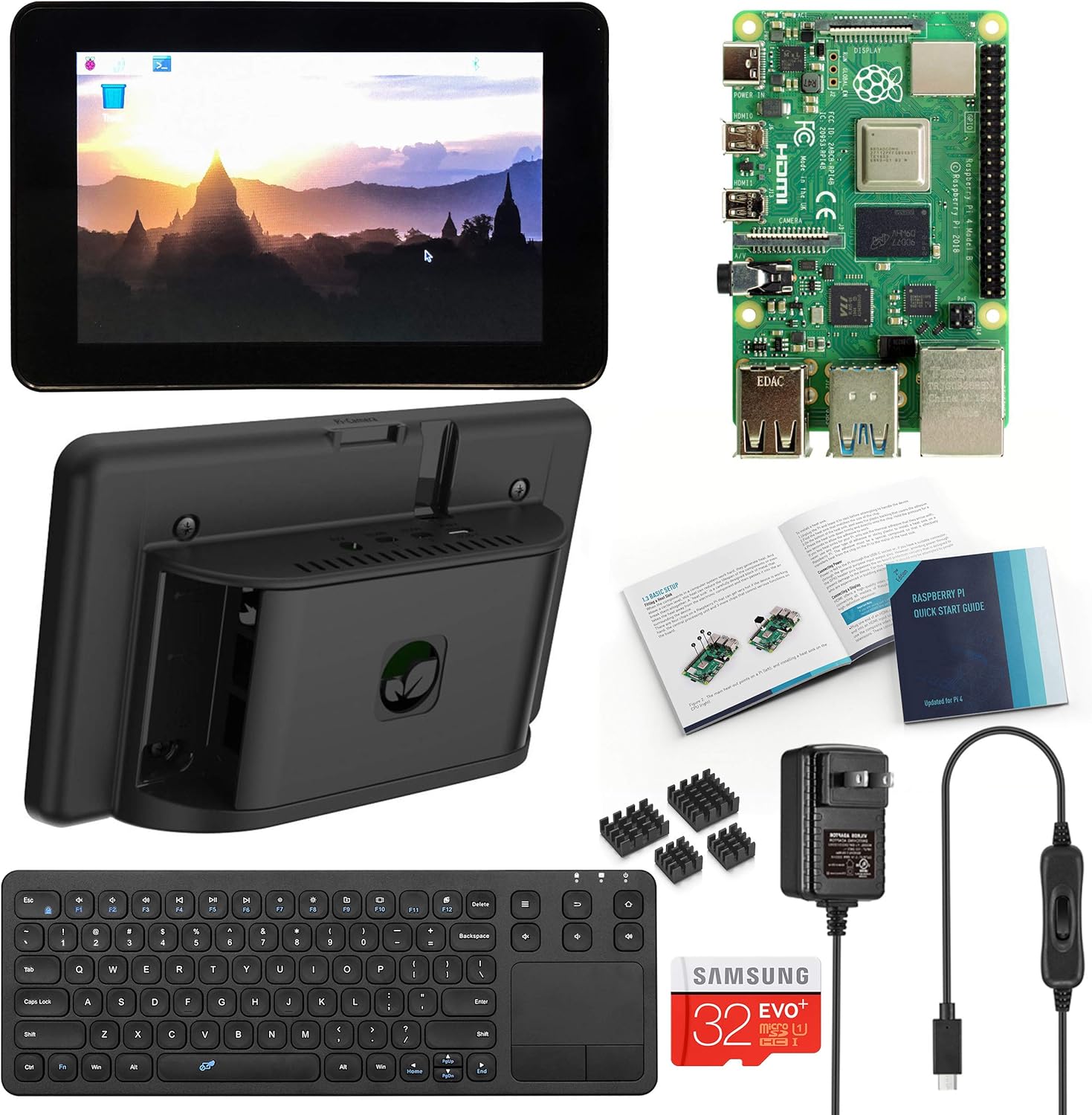Vilros Raspberry Pi 4 Escritorio con pantalla táctil oficial de 7 ...