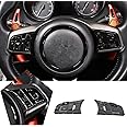 HAPPYHORSE Aluminum Alloy Car Multimedia Button Protective Cover Trim Sticker Decorative Accessories Compatible with Jaguar 15-21XE /16-21XF /16-21 F-PACE / 13-23 F-Type (High-end Black)