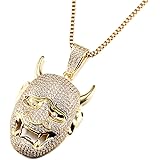 Vanaxin Devil Skull Pendant Necklace Evil Mask For Men Women