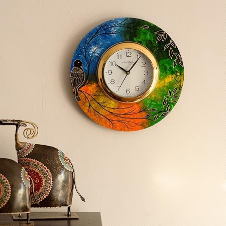eCraftIndia Beautiful & Colorful Senary View Wooden Handcrafted Wall Clock