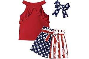 MIGU Toddler Girl Clothes Summer Silk Scarf Sets Sleeveless T-shirt Top+Stripe Shorts+Headband 3Pcs Set