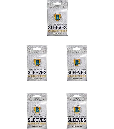 Card Sleeves Beckett Shield Standard Size Semi-Rigid - 5 Packs Of 50 (250  Total), Clear, 35 Pt. Thickness, For Trading Card Protection Small Card  Sleeves