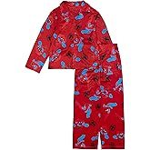 Spiderman Classic Boys' 2-Piece Loose-fit Button Down Matching Pajama Set, Soft & Cute for Kids