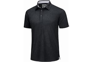 TACVASEN Men's Golf Polo Shirts Short Sleeve Quick Dry Lightweight Casual Athletic Collared T-Shirts 3 Buttons