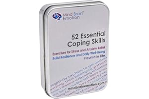 Mind Brain Emotion 52 Essential Coping Skills Cards - Self Care Exercises for Stress and Social Anxiety Relief - Resilience, Emotional Agility, Confidence Therapy Games for Teens, Adults