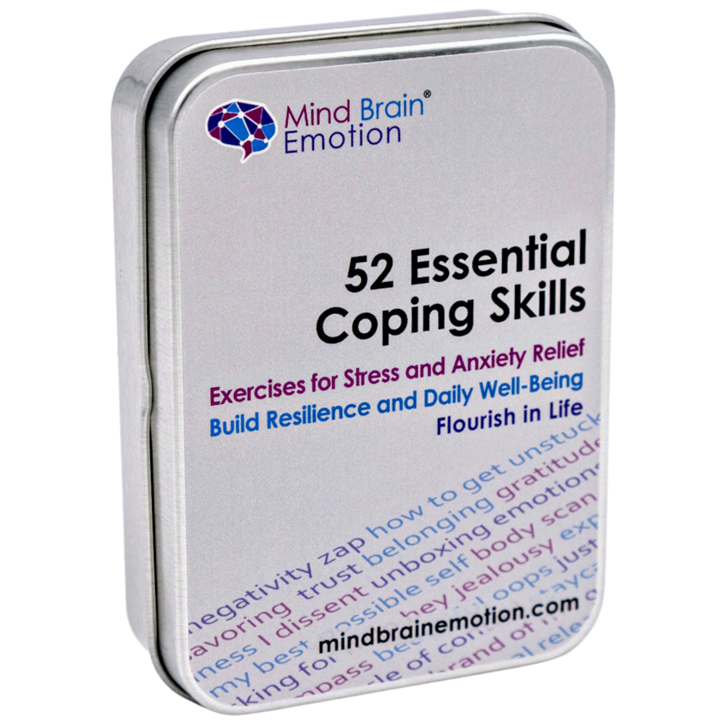 Photo 1 of Mind Brain Emotion 52 Essential Coping Skills Cards - Self Care Exercises for Stress and Social Anxiety Relief - Resilience, Emotional Agility, Confidence Therapy Games for Teens, Adults