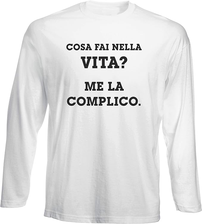 T Shirt Man Long Sleeve White T0644 Cosa Fai Nella Vita Fun Cool Geek Amazon Co Uk Clothing