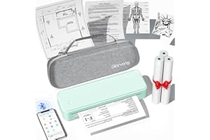 Gloryang Inkless Portable Printer for Travel, Wireless Thermal Printer Supports 8.5 x 11 Inch Thermal Paper, Bluetooth Machin