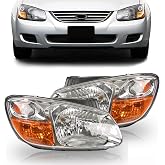 Tyrigion 2PCS Halogen Headlight Clear Lens Headlamp Assembly Left And Right For 2007 2008 2009 Kia Spectra KI2502128 KI2503128