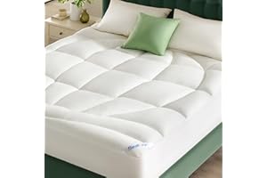 BEDLORE Queen Mattress Topper, Extra Thick Tencel™ Blend Pillow Top Mattress Pad, Soft and Breathable Mattress Cover for Back Pain Relief, Deep Pocket Design Fits 6–18 Inches Mattresses(White)