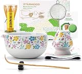 TEANAGOO Matcha Whisk Set 7 Pcs Ceramic Bowl Chawan Gift