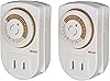 Woods 50006WD Indoor 24hr Mechanical Outlet Timer, 2 Pack, 1 Polarized Outlet