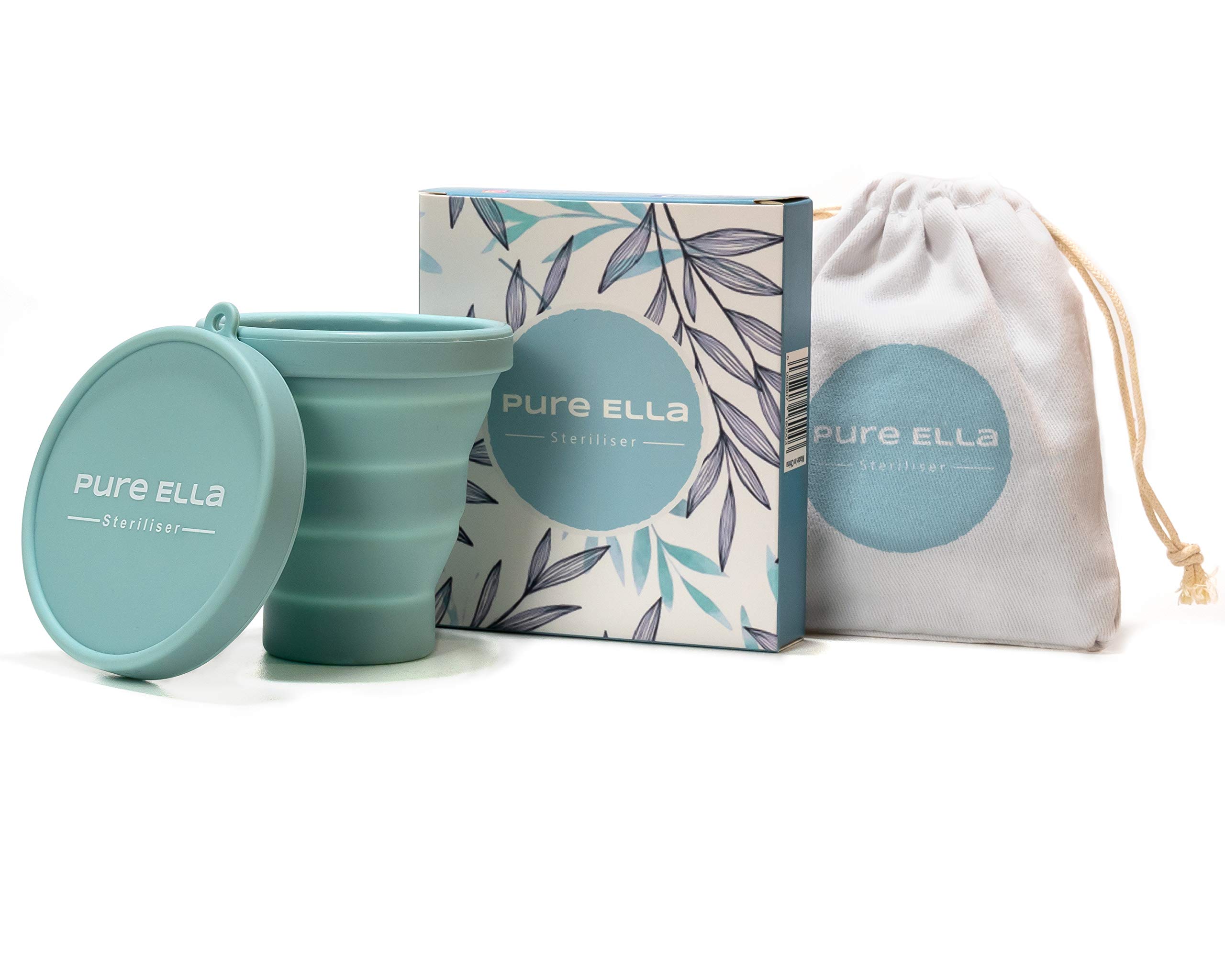 Pure Ella Menstrual Cup Steriliser - Microwave Safe, Collapsible and BPA Free Silicone Period Cup Cleaner - Ecofriendly Feminine Hygiene