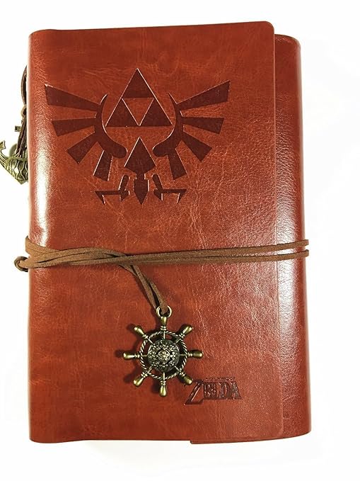 Leder-Tagebuch, Hyrule Emblem Notizbuch, nachfüllbar, Spirale,zelda täglicher Notizblock, klassisch, geprägt, Reise-Tagebuch,