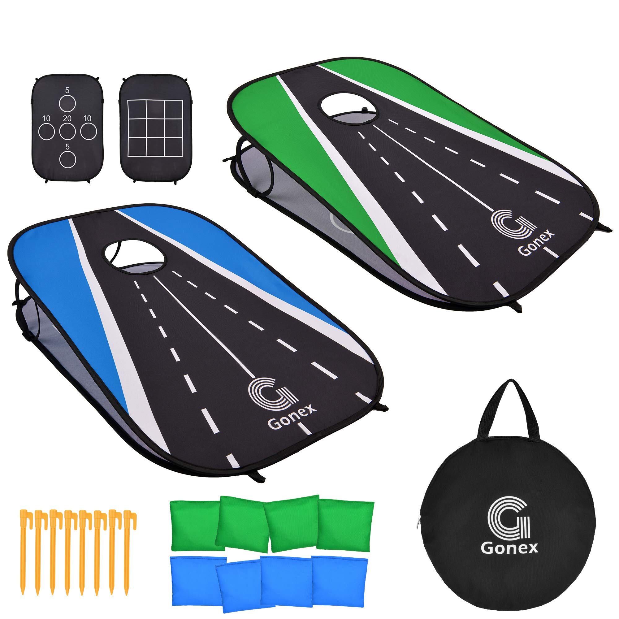 Buy Gonex Collapsible Cornhole Set Portable Corn Hole Boards with 8