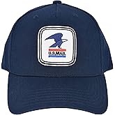 U.S. Mail Baseball Hat, USPS Eagle Embroidered Logo Adjustable Adult Snapback Baseball Cap with Curved Brim, Navy Blue, One Size