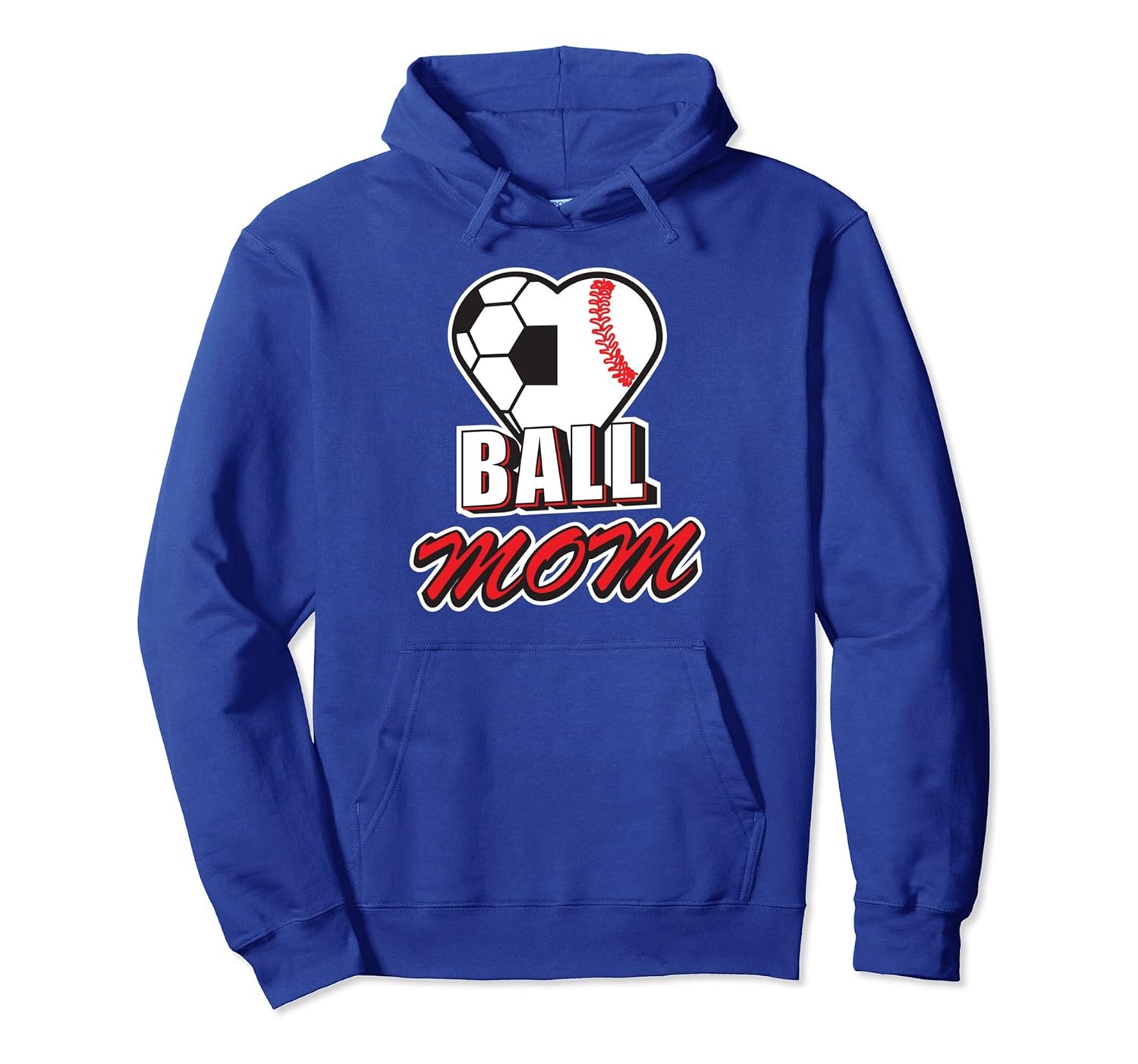 Ball Mom Hoodie Soccer Baseball Heart Love hooded Sweatshirt-anz