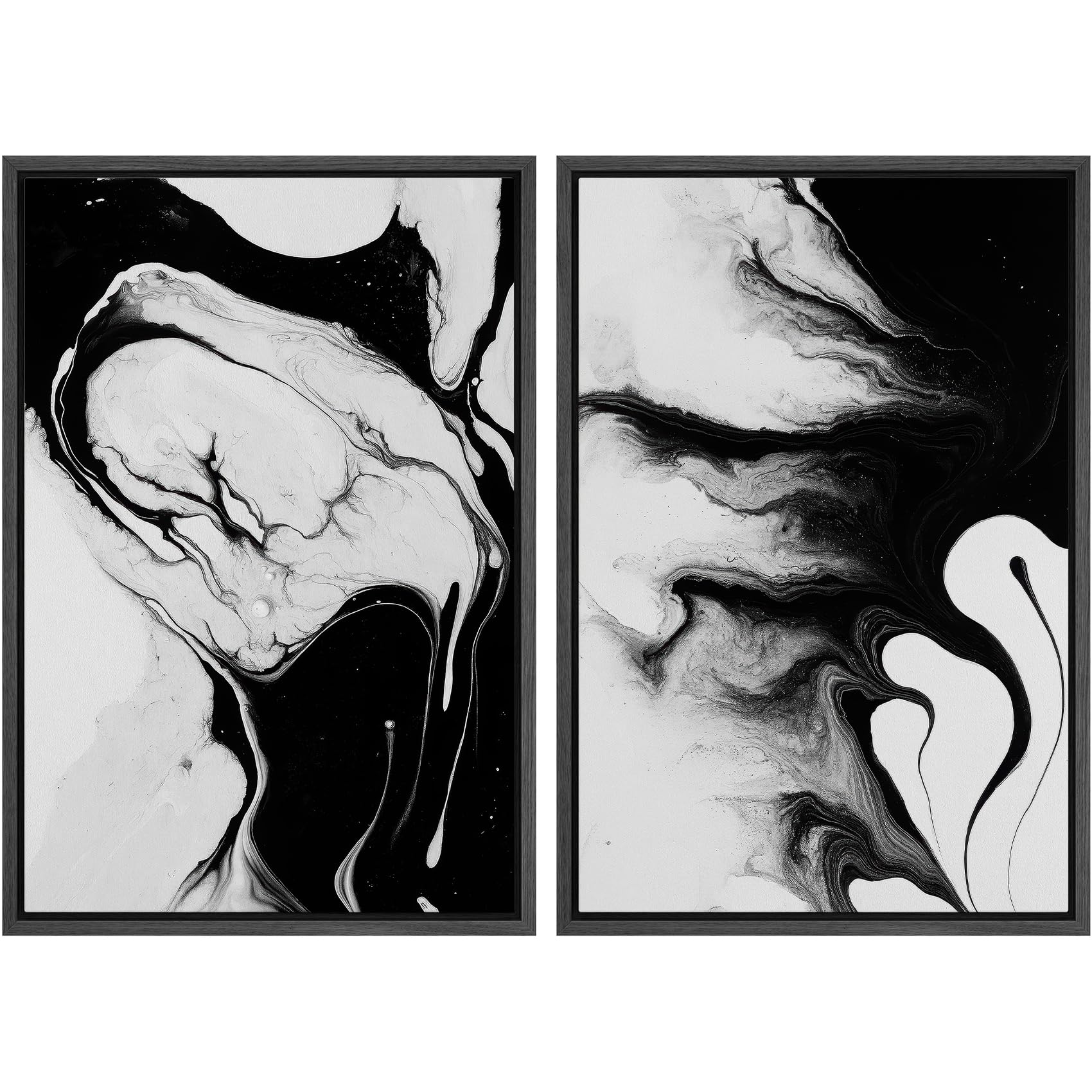 MUDECOR Framed Canvas Print Wall Art Set Black and