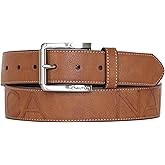Nautica Men's Signature Leather and Canvas Belt | Ribbon Detail | Flag Design | Classic | Casual | Metal Buckle